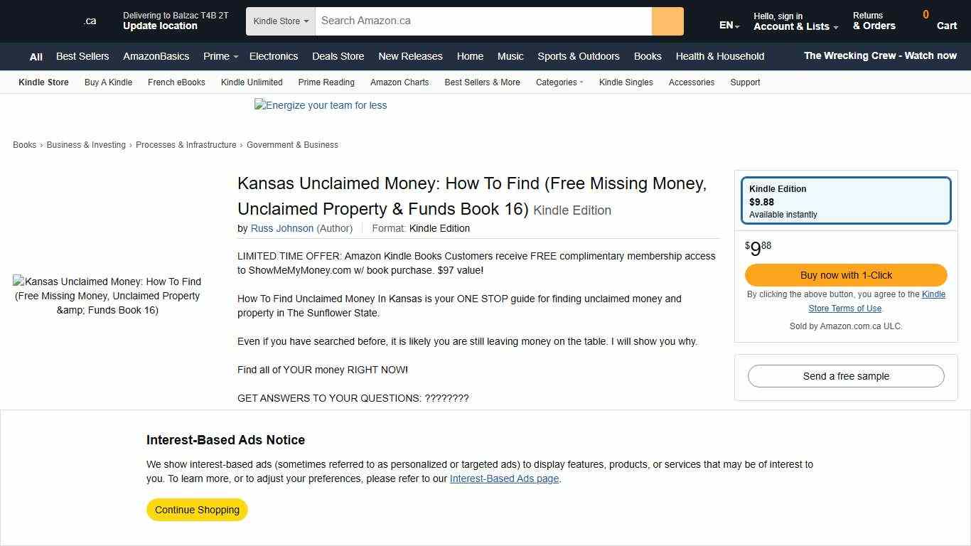 Kansas Unclaimed Money: How To Find (Free Missing Money, Unclaimed Property & Funds Book 16) eBook : Johnson, Russ: Amazon.ca: Books